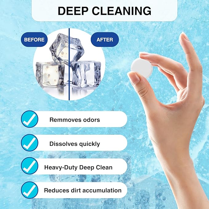 flowcheer Ice Maker Cleaner Tablets, Cleaning and Descaler for Countertop and Home Ice Machines&Coffee Maker Cleaner&Descaler Tablets(12-Pack)