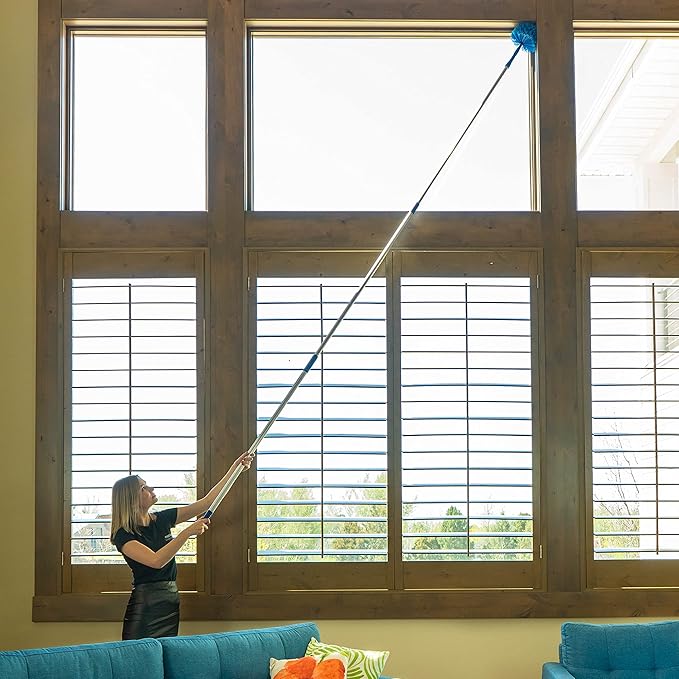 Cobweb Duster Extendable 18 Foot + Spider Web Brush with Pole