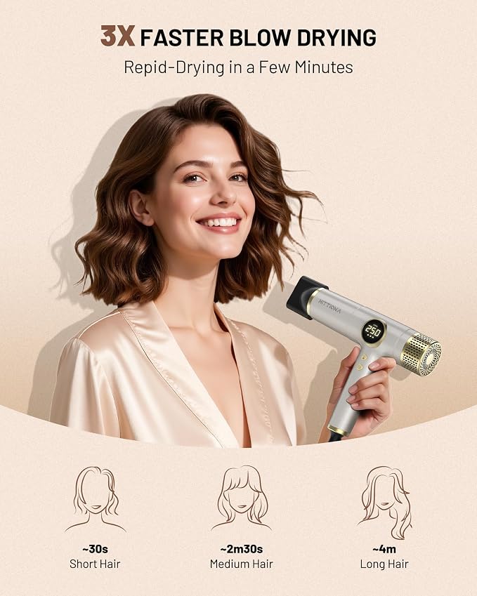 Infrared Ionic Hair Dryer Dual Voltage Travel Hair Dryer 2000W Fast Drying Lightweight Low Noise Diffuser - Professional Blow Dryer No Heat Damage for Curly Hair Women Europe Travel