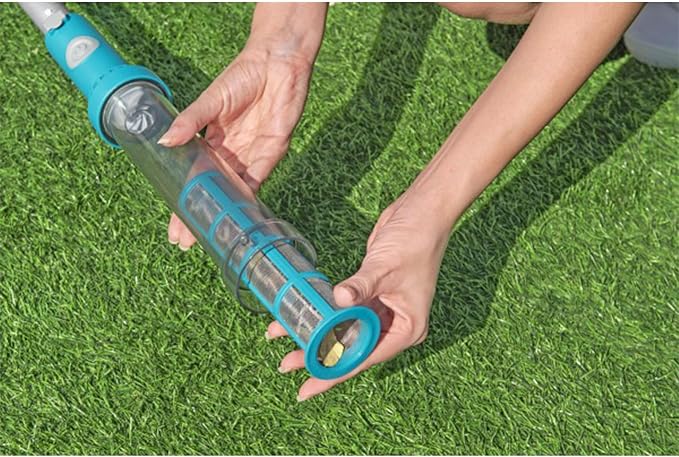 Bestway AquaSurge Pool Maintenance Accessories Cleaning Kit with Rechargeable Pool Vacuum and Skimmer for Outdoor Swimming Pools