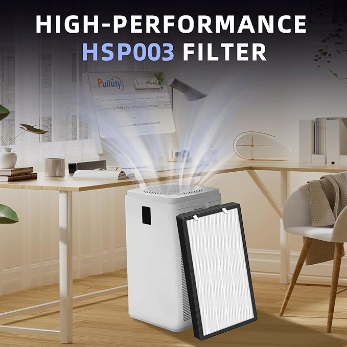 HSP003 True HEPA Filter Replacements for Hathaspace Air Purifier Filters HSP003,3 in 1 H13 True HEPA Filter with Activated Carbon Pre-Filter,2 Pack