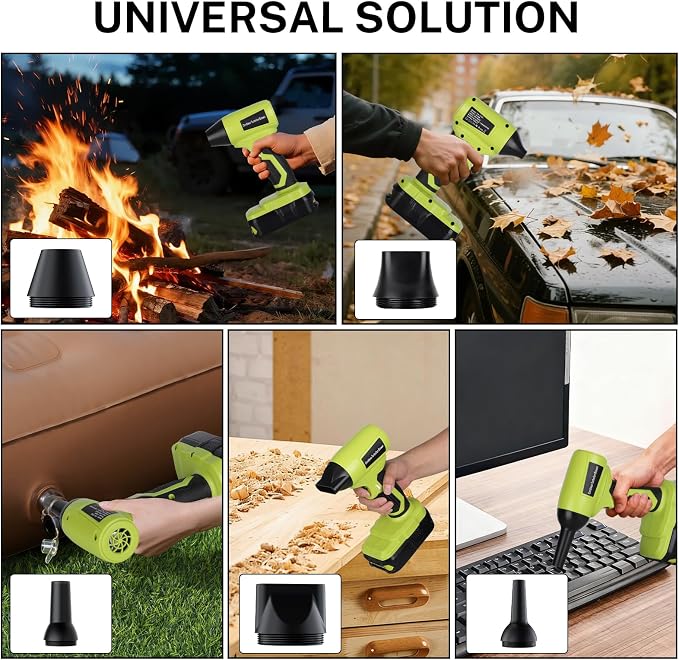 Cordless Dust Blower Compatible with Ryobi One 18V Battery, Handhled Leaf Blower Electric Compressed Air Duster Turbo Jet Fan with Nozzles for Blowing Leaves and Dust(Battery Not Included)