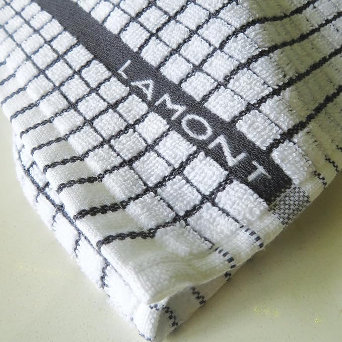 Samuel Lamont Poli Dri Tea Towels - Set of 3 100% Cotton 27.5 x 19 Inch (Grey)