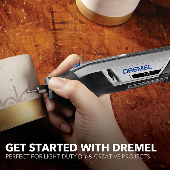Dremel Lite 7760 N/10 4V Cordless Rotary Tool Kit with Variable Speed, USB Charging, Easy Accessory Changes - Ideal for Light-Duty DIY & Crafting, Sanding, Engraving, and Polishing