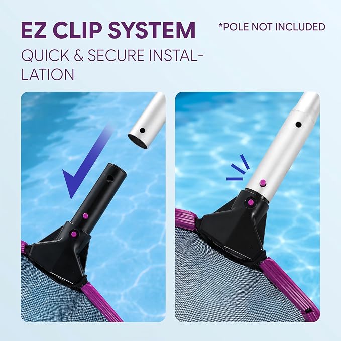 Professional Pool Skimmer Net, Heavy Duty Deep Fine Nylon Mesh Bag Leaf Skimmer with Aluminum Frame, Fast Debris Cleaning for Inground & Above Ground Pools and Ponds, No Pole (YDRS113)