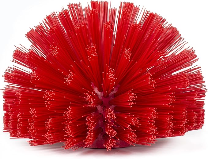 SPARTA Industrial Tank Brush Head Pipe Brush Head, Drain Brush with 3/4" Thread Hole (Handle Not Included) for Commercial Use, Plastic, 5.9 Inches, Red