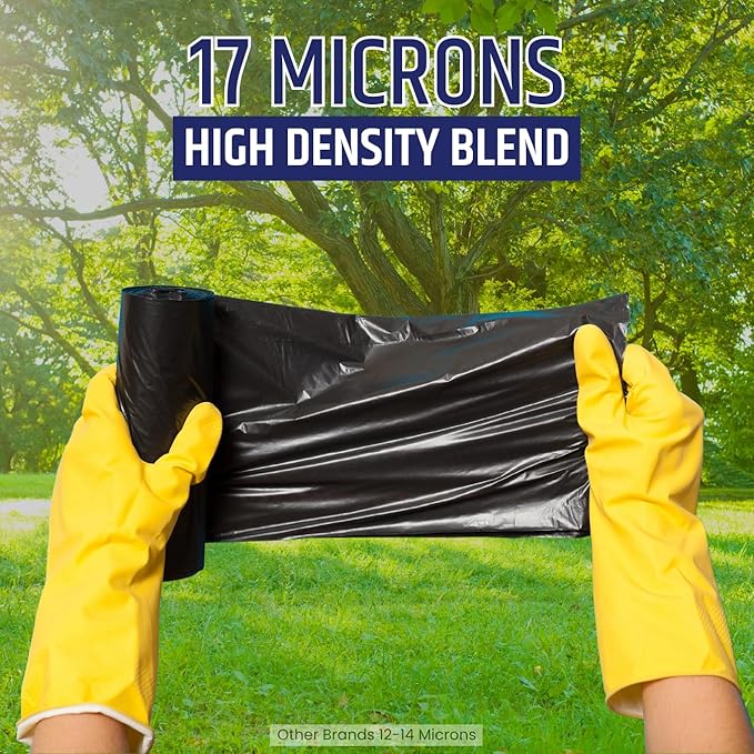 Bag Up 13 Gallon Everyday Use Trash Bags | 500 Count Bulk | Black | Garbage Bags | Bin Liners | for Domestic Use | Office Use | 13–16 Gallons | 24 x 33 Inches