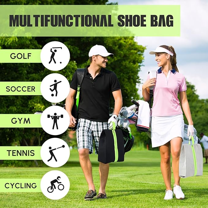 2 Pcs 2 Pack 4 Layer Smell Proof Cleat Bag Fits up to Size 14, Odor & Mud Resistant Cleat Storage, Waterproof, Fits Soccer, Football, Baseball & Golf Shoes (Black,Gray)