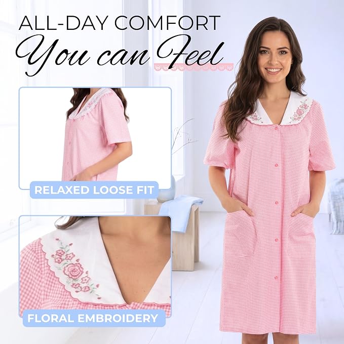 Dreamcrest Short Sleeve Duster Housecoat