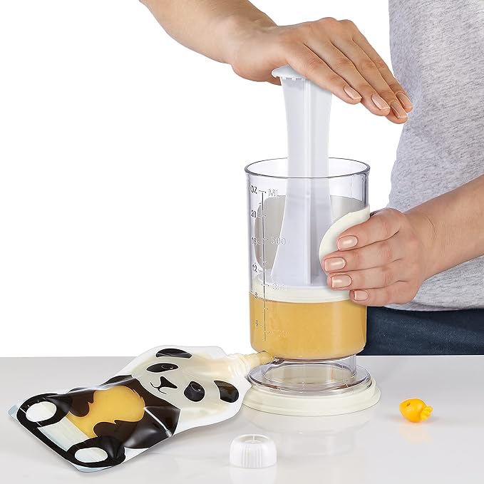 Squooshi Filling Station, Your Easiest to use Baby Food Maker/Pouch Filler for Homemade Baby Puree, BPA-Free, Dishwasher Safe, with Reusable Baby Food Pouches for Infants & Toddlers