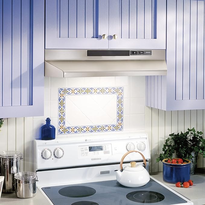 Broan-NuTone F403604 Exhaust Fan for Under Cabinet Two-Speed Four-Way Convertible Range Hood Insert with Light, 36-Inch, Stainless Steel