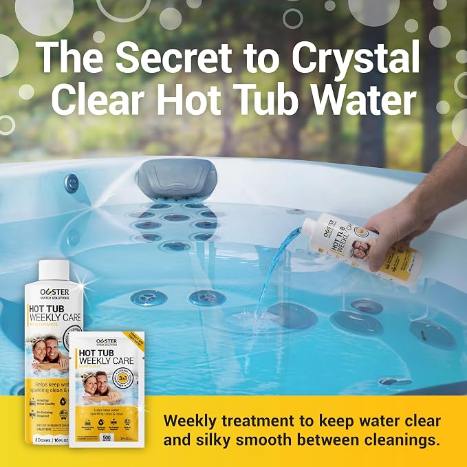 Bio Ouster 3-in-1 Weekly Hot Tub Chemicals & Spa Chemicals - Cleaner Clarifier Conditioner for Inflatable & Acrylic Spas - Chlorine Bromine Saltwater - No Draining, Made in USA, 32oz Bottle (16 Week)