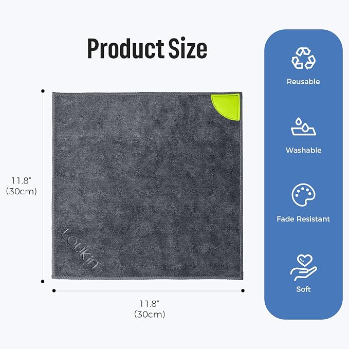 loukin | Magnetic Cleaning Cloth 4 Pack & Magnetic Dry Erase Eraser (Gray*2, White*2) & Whiteboard Cleaner (3.4 fl oz) 4 Pack