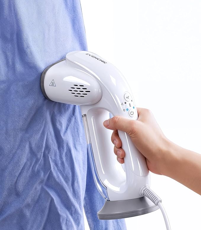 Steamer for Clothes, 110-240V Travel Steamer with 2500Pa Vacuum Suction, NTC Control, Burst Steam, 30% Quick Wrinkle Removal, Portable Handheld Steamer＆Iron 2 In 1 for Travel and Home Use (Grey)