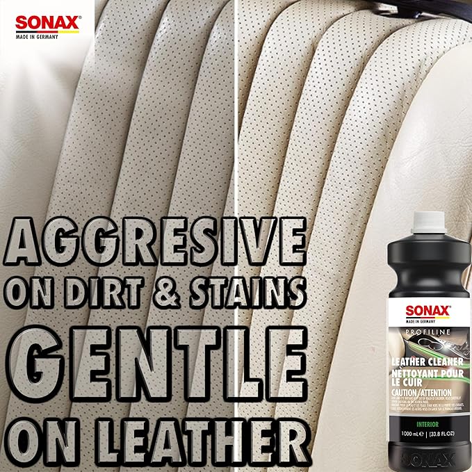 SONAX Profiline Leather Cleaner | Professional-Grade Deep Cleaner for Smooth | Removes Stubborn Dirt, Grease & Blue-Jean Stains | Fast-Acting & Safe for Most Surfaces | 270300 | 1L