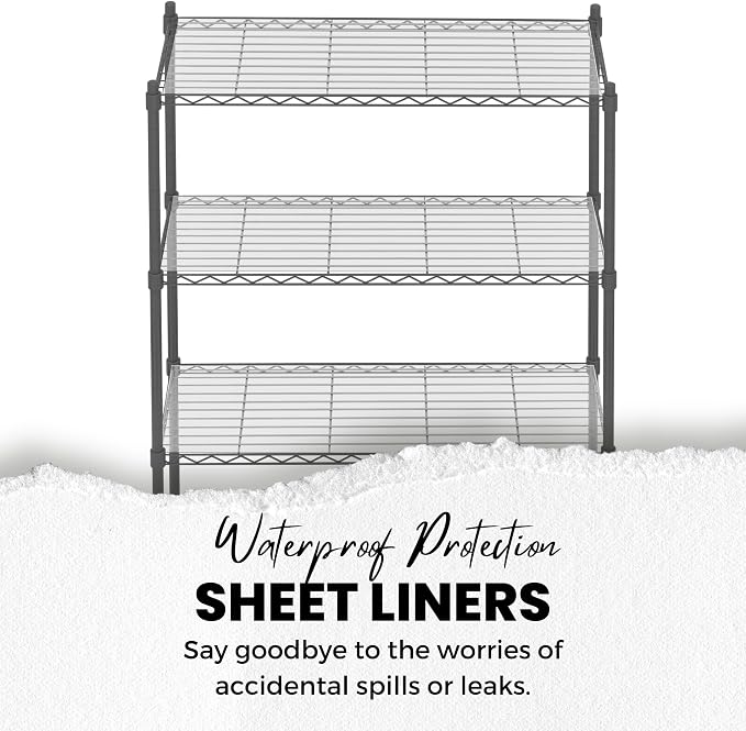 Performore Clear Waterproof Vinyl Wire Shelf Liners – 14”×36”, Non‑Adhesive Grip & Cut‑to‑Size Design – Anti‑Slip Protection for Kitchen, Pantry, Refrigerator – 5‑Pack