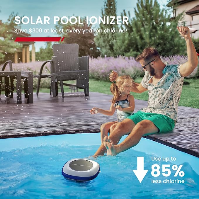 Enhulk PI25 Solar Pool Ionizer, Floating Copper Ionizer for Pool - Cleans Pools Up to 45,000 Gallons, Ideal for Above Ground, In-Ground Pools, Spas, and Hot Tubs
