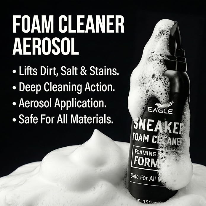 Eagle 6-in-1 Sneaker Cleaning Kit – Foam Shoe Cleaner & Sneaker Protector Spray with Brush, Microfiber Cloth & Deodorizer Balls – Shoe Care Kit for Sneakers & Tennis Shoes- Safe for all Materials