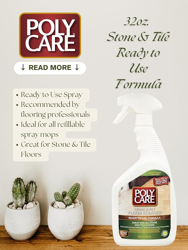 Stone & Tile Floor Cleaner Refill Spray - 32 fl oz - Fresh- Refill for Spray Mops and Spray Bottles - Residue-Free Floor Cleaning Solution for Stone & Tile or Laminate Floors