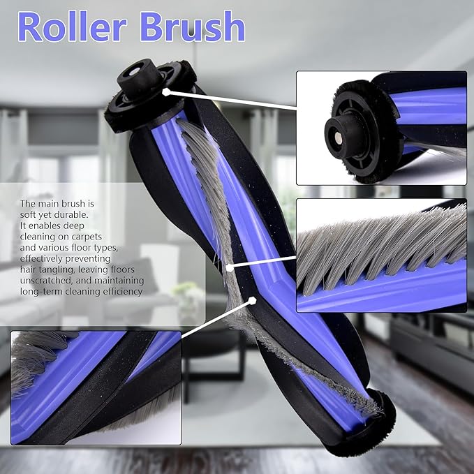 Replacement Parts Accessories Compatible with Lefant M3/ M3 MAX Robot Vacuum (2 Main Brush, 6 Hepa Filter, 6 Dust Bags, 8 Mop Pads, 6 Side Brushes,1 Screwdriver,1 Cleaning Brush) (M3/M3 MAX)