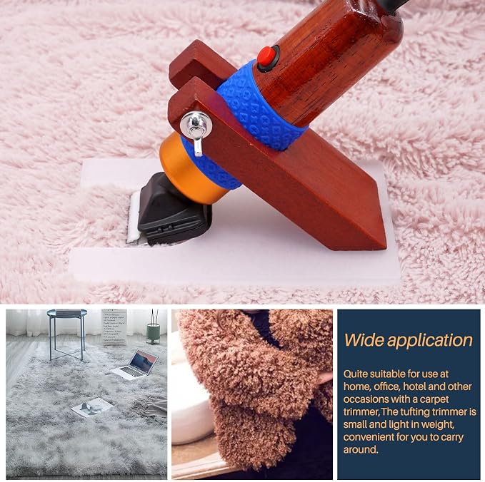 Carpet Trimmer with Shearing Guide, Rug Tufting Carver Clippers, Rug Shears Carpet Carving Tool Electric Speed Adjustable Low Noise for Clean Handmade Rug Keep Tufted Rug Surface Uniform, 200W