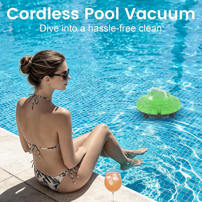 (2026 New) Robot Pool Vacuum for Above Ground Pool, Cordless Robotic Pool Cleaner Dual Motors, 130 Mins Runtime, Auto-Dock, Automatic Pool Vacuum Cleaner for In-Ground Flat Pools Up to 1100 Sq.Ft
