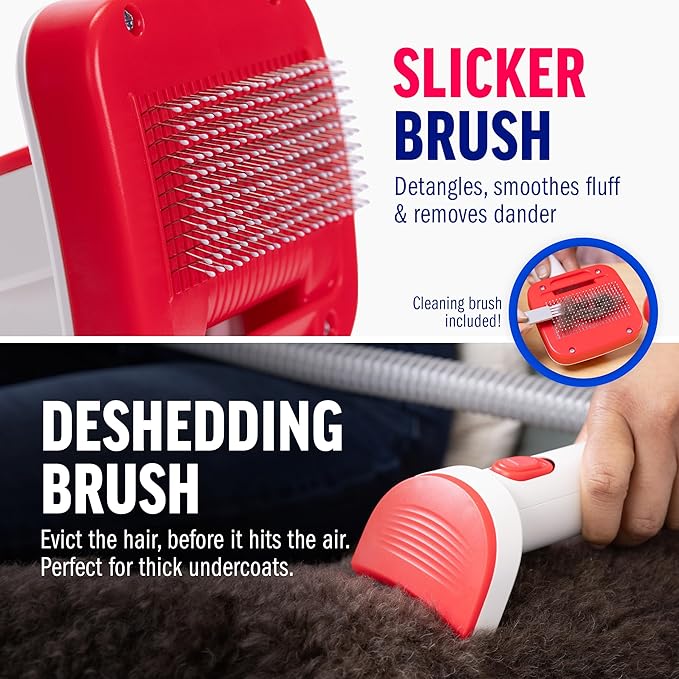 ChomChom Roller Dog Vacuum for Shedding Grooming – Dog Grooming Kit with Dog Brush Vacuum Attachment, Pet Hair Clipper with Guards, Large-Capacity Bin