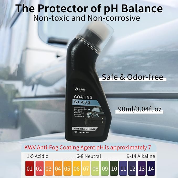 KWV Magic Gem Coating Glass - 8 PCS Portable Anti-Fog Coating Agent with Applicator Micro-Molecular Wiper for Car Windshields Cleaner Tool Set Crystal Shield Quick Defogging for Windows Mirrors 3fl.oz