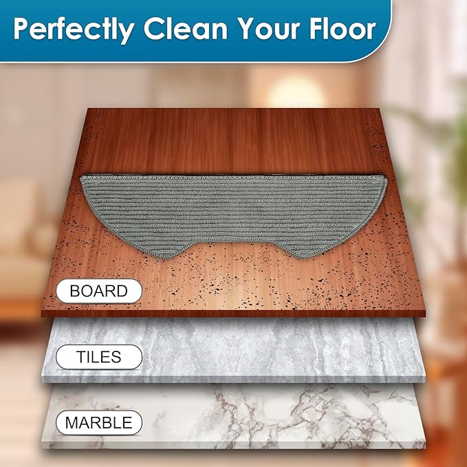 (6 Pack) UR2650WS Replacement Mop Pads Compatible with Shark Matrix Plus 2-in-1 Robot Vacuum Cleaner, Mopping Pads, Refill Accessories, Washable Mop Cloths