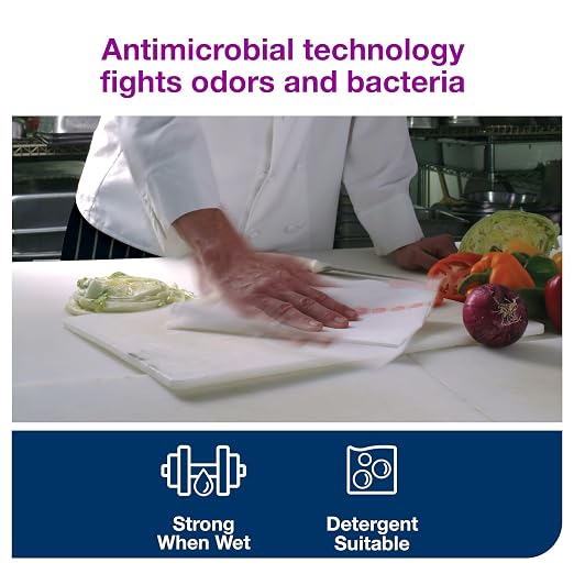 Tork Odor Resistant Foodservice Cleaning Cloth White Self Dispensing, Antimicrobial, 1 x 150 Cloths, 192191