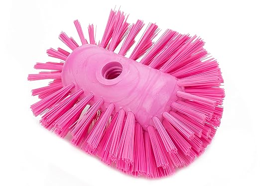 SPARTA Tank and Kettle Scrub Brush Heavy-Duty Tile Brush, Color-Coded and Handle Compatible (Sold Separately) for Optimal Access In Spacious Containers, Plastic, 5.25 X 7.5 Inches, Pink