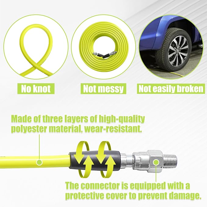 M MINGLE Sewer Jetter Kit for Pressure Washer 50 FT, Drain Cleaner Hose with Power Washer Gun, 1/4 Inch NPT Corner Rotating and Button Nose Sewer Jetting Nozzle, Orifice 4.0, 4.5