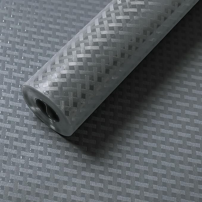 Bloss Shelf Liner, Refrigerator Liners Mats, Easy to Clean Fridge Liners, Refrigerator Liner for Glass Shelves Washable, Drawer Liner for Kitchen Cabinets(Grey Grid,12" x 78")
