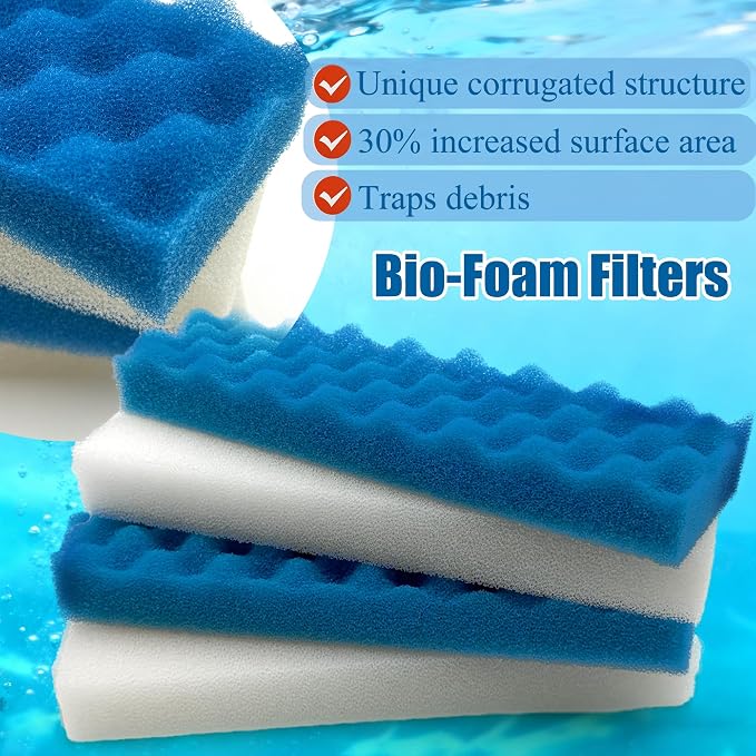 PurifyLogix 29PCS Upgraded Bio Foam Set for Fluval 406/407 Aquarium Filters | Activated Carbon/Blue/White/Black Bio Foam/Nitrite/Phosphate/Ammonia Remover for Replacement Filter Media Kit