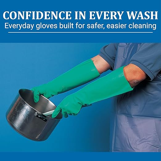 San Jamar 19NU-S Nitrile Elbow-Length Dishwashing Glove, Small (1 Pair)
