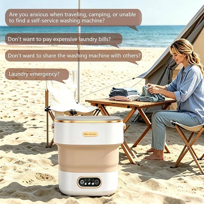 20L Portable Washing Machine,Foldable Portable Washer Mini Lavadora Portatil for Apartment,RV,Camping,Travel – Wash Baby Clothes, Underwear,Bra Separately to Keep Clean and Healthy