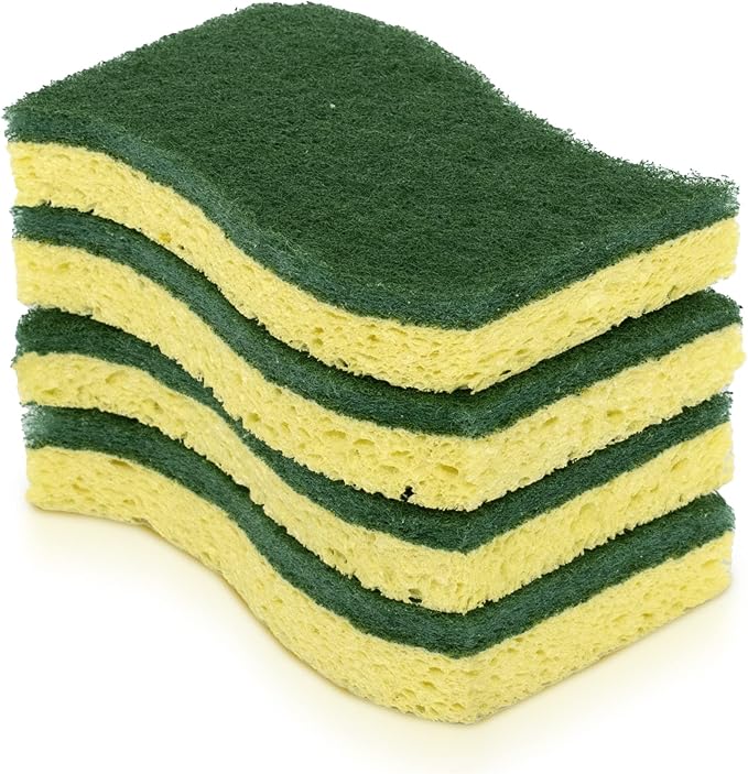 Pine-Sol Heavy Duty Scrub Sponges - Double Sided Dish Scrubber with Scouring Pad - Kitchen Essentials for Dishwashing and Cleaning Supplies, Bulk 28 Pack