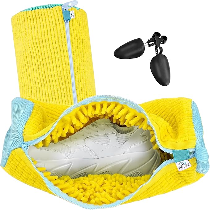 Shoe Washing Machine Bag – Laundry Shoe Bag for Washer and Dryer, Sneaker Washing Machine Bag, Shoe Dryer Bag, Shoe Cleaning Bag, Shoe Laundry Bag for Sneakers and Delicate Shoes (YELLOW)