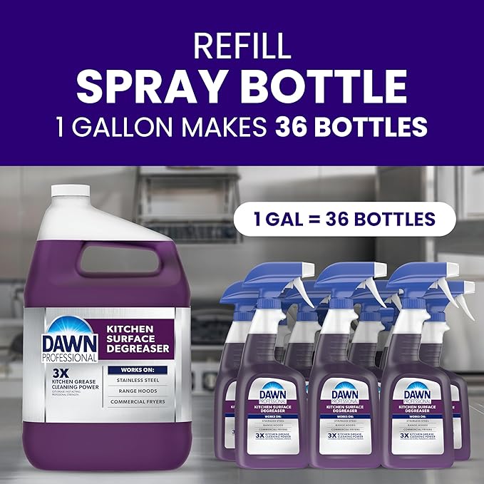 P&G Professional DAWN Kitchen Surface Degreaser - 1 GAL (Case of 2) - For Removing Grease Found in Commercial Kitchens & Food Service (Packaging May Vary)