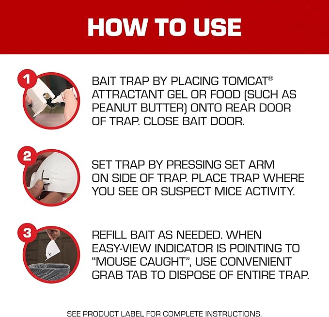 Tomcat Kill & Contain Mouse Trap,Never See a Dead Rodent Again,2 Traps,(Pack of 4)