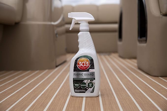303 Products Marine Fabric Guard, Water Repellent Fabric Protector for Boat Covers, Canvas & Marine Fabrics – Restores Water & Stain Resistance, Safe for All Fabrics, 32 oz (6 Pack)