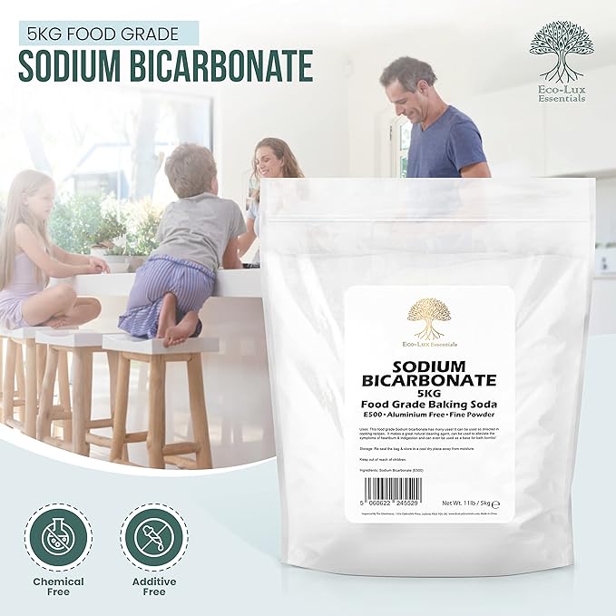 Pure Baking Soda, Sodium Bicarbonate (11 lbs.) Food Grade for Cleaning, Baking, Bath Bombs and Teeth, Swimming Pools
