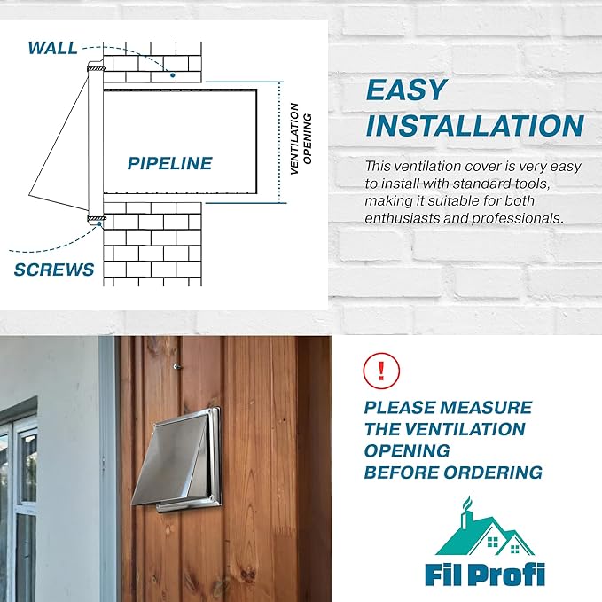 Wall Vent Cover. Exhaust Duct kit Outside The House. Kitchen,Fan,Dryer Deflector. (5 Inch)