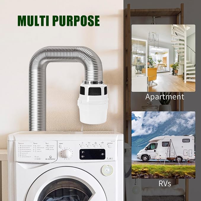 Upgraded Version - VIWINVELA 3 IN 1 Indoor Dryer Vent Kit with Silver Hose - Dryer Lint Catcher Water Filter Bucket - Dryer Lint Trap for Electric Dryer & VIWINVELA 10 Pack Dryer Filter Replacement