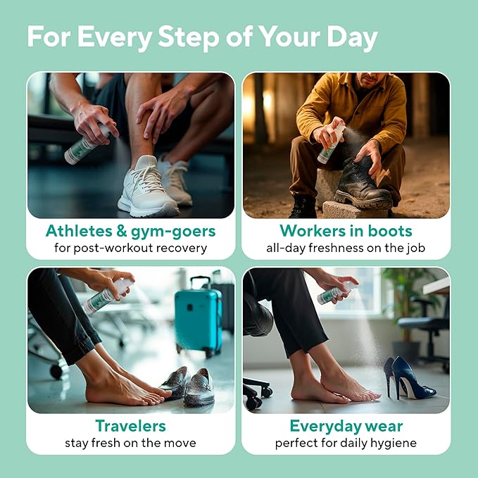 Lavinso Athlete’s Foot Care Spray with Tea Tree Oil – Shoe Deodorizer & Foot Odor Eliminator for Smelly Feet – Deodorant with Natural Ingredients