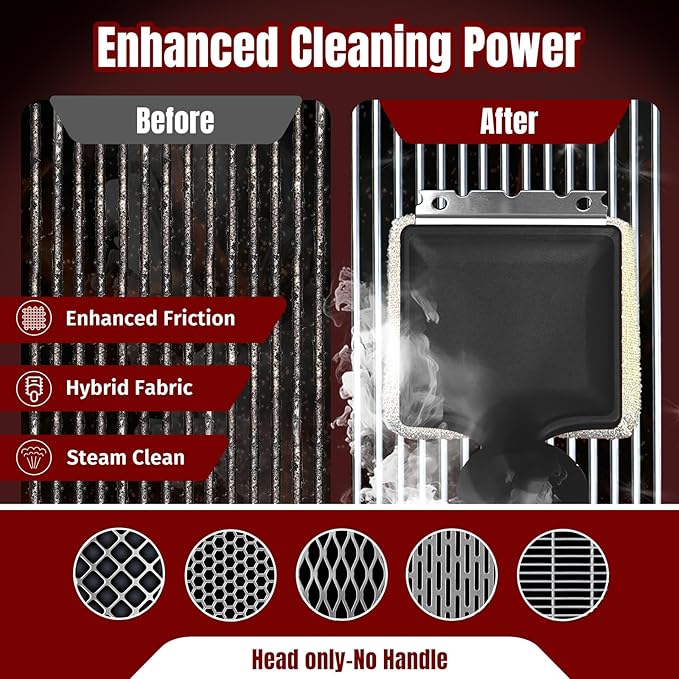 SHINESTAR Replacement Head for Our Grill Brush Bristle Free - Exclusive Aramid Fiber Non Metal Bristles BBQ Brush Refill, Heavy Duty Cleaning Pad for Outdoor Grill, Custom Fit for Our Brand Only