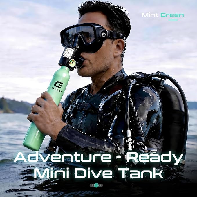 GOYOJO Mini Scuba Tank, Portable Diving Lung Air Tank with DOT Certified, Refillable Emergency Backup Pony Bottle for Snorkeling, Underwater Breathing, Training
