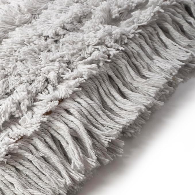 Commercial Dust Mop 48 Inch - Industrial Floor Dust Mop with Aluminum Handle - Reusable Washable Cotton Mop Head for Hardwood Tile Laminate Vinyl Floors - Dry Mop for Janitorial Cleaning