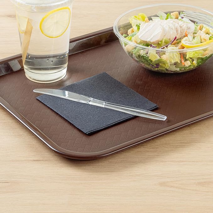 Restaurantware Moderna 7.3 Inch Disposable Knives 250 Recyclable Plastic Knives - Crack-Resistant For All Types Of Meals Clear Plastic Cutlery