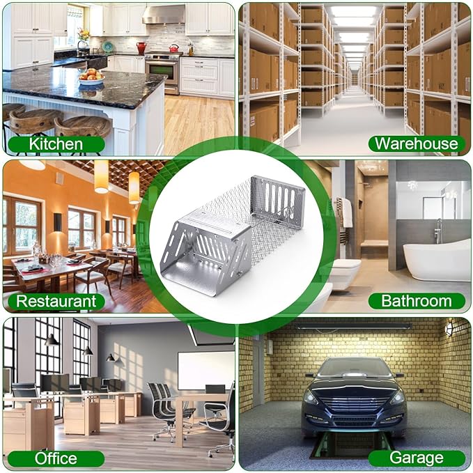 Humane Mouse Trap Automatic Continuous Mice Trap Rodent Control Bait Catch Single Door Rat Trap Cage Live Ratinator Rat Trap for Indoor and Outdoor Mouse Voles Hamsters